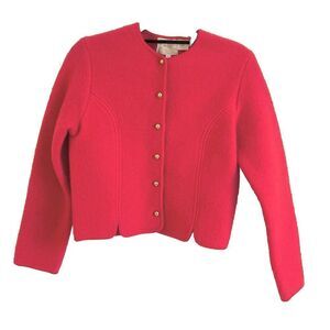 Vintage Gally Go Women’s Size 10 100% Wool Button Down Jacket Red Blazer Formal